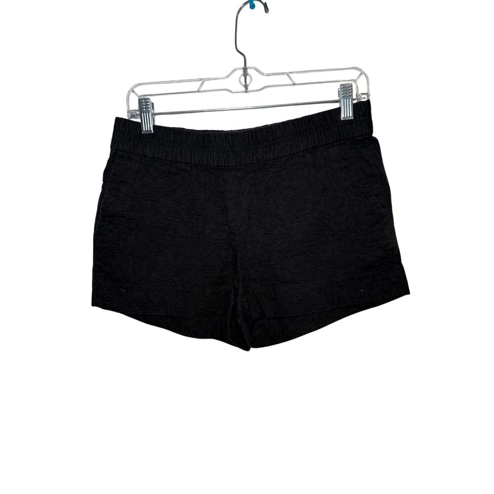 J Crew black floral stretch pull on Jacquard boardwalk shorts‎ womens 4 comfort